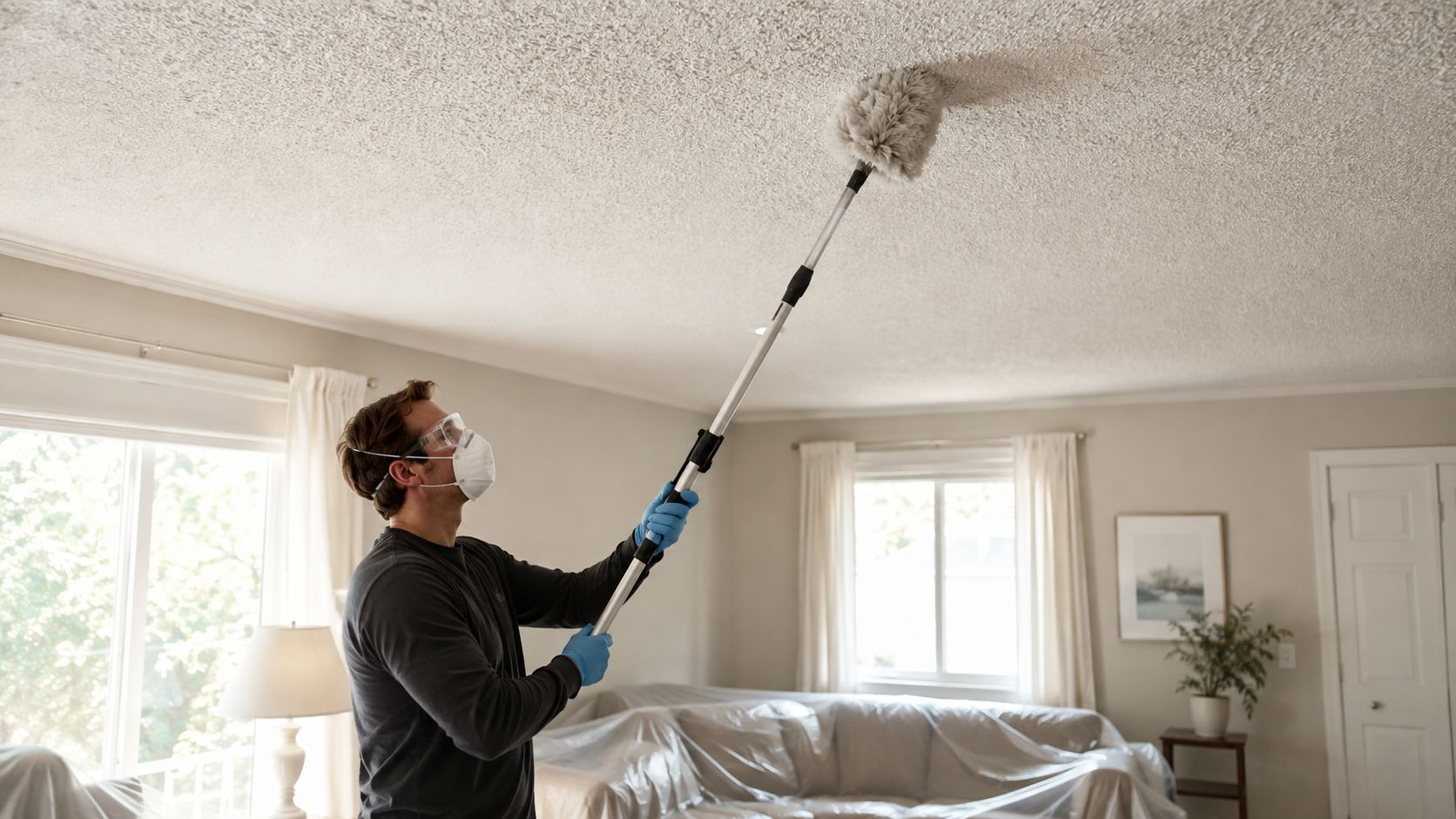 You are currently viewing Best Way to Dust Popcorn Ceiling Without Risk